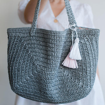 Large summer raffia bag