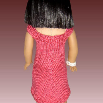 Fits American Girl. Knitting pattern, doll clothes, dress 035