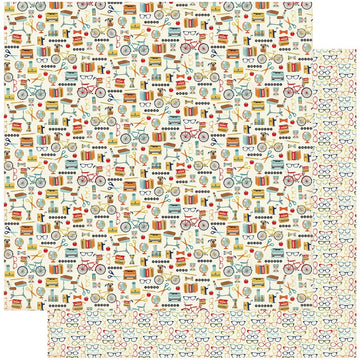 Authentique Paper Scholastic Double-Sided Cardstock 12"X12" 18/Pkg - #4 School Ephemera