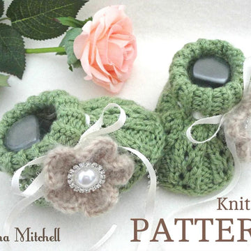 Pattern for Baby Girl Knitted Baby Booties Emilia