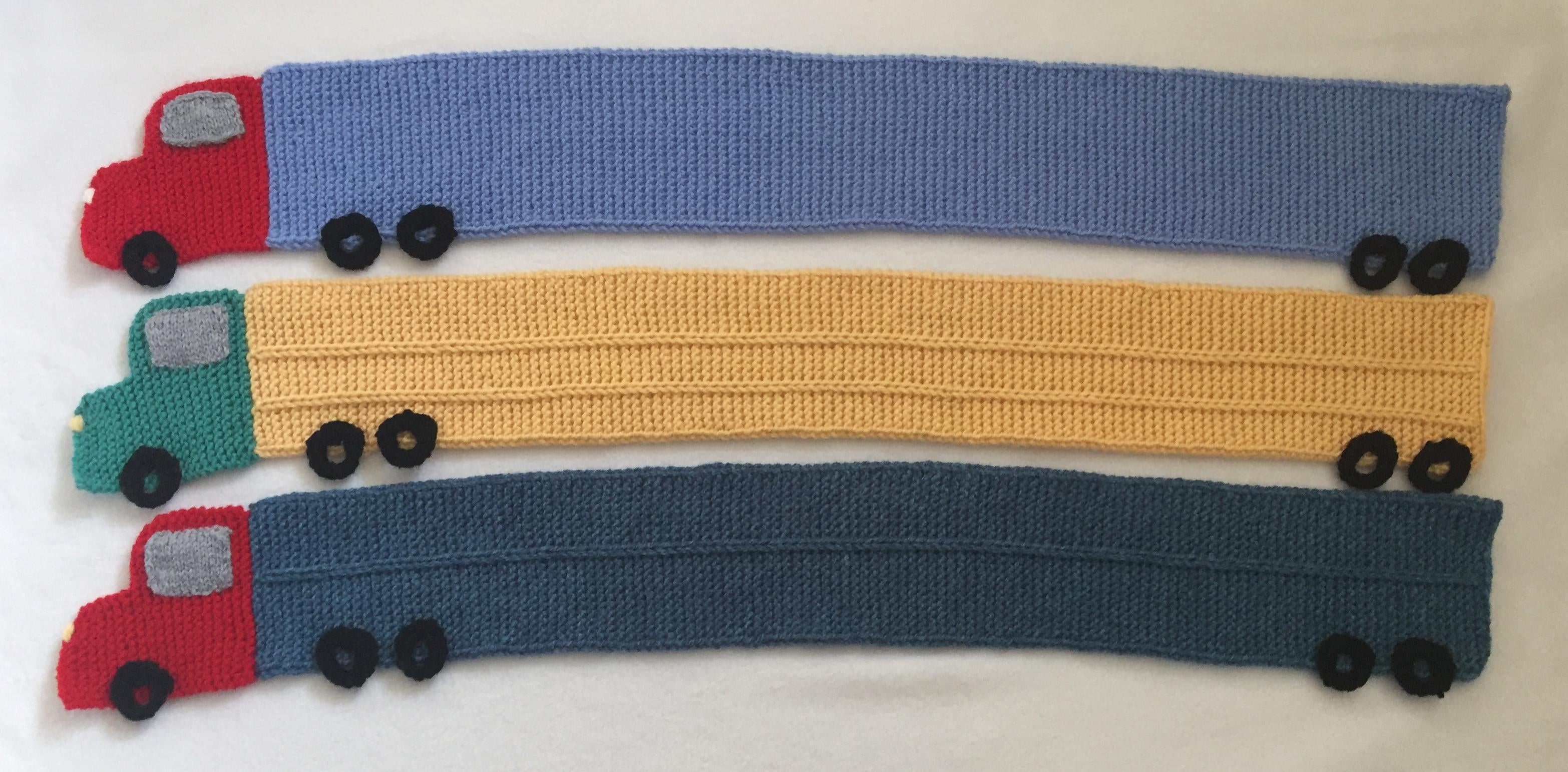 Child's Truck Scarf - Knitting ePattern