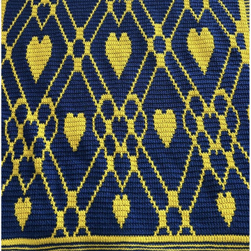 Plaid Hearts Throw - Overlay Mosaic Crochet Pattern