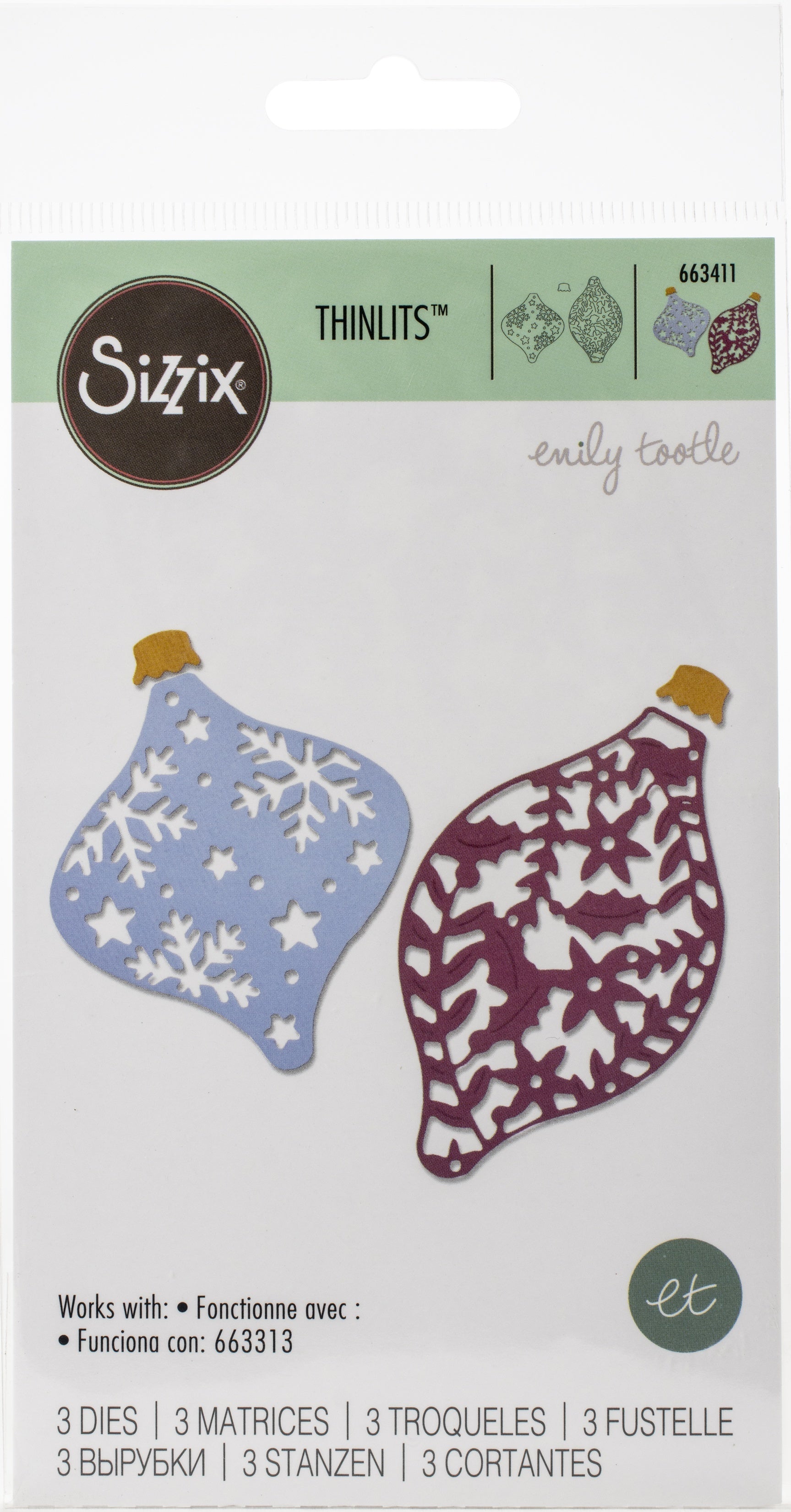 Sizzix Thinlits Dies By Emily Tootle - Intricate Baubles