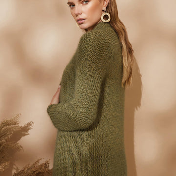 Khaki Cardigan in Rowan Summerlite DK & Kidsilk Haze - RM004-00018-UK - Downloadable PDF