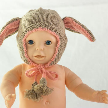 Floppy Ear Bunny Hat With Earflaps And Tassels