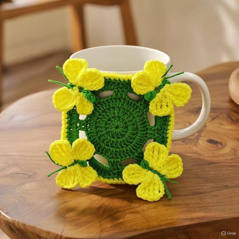 Crochet Butterfly Coaster Pattern PDF + Video Tutorial