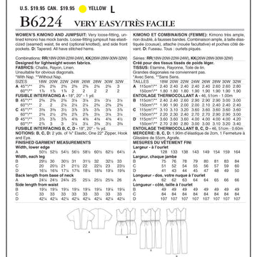 Butterick Women's Jacket and Jumpsuit B6224 - Sewing Pattern