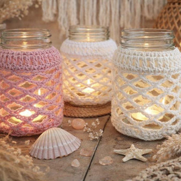 Crochet Candle Cozies For Mason Jars