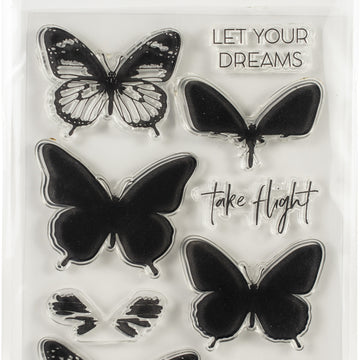 Spellbinders Clear Acrylic Stamps - Layered Butterflies