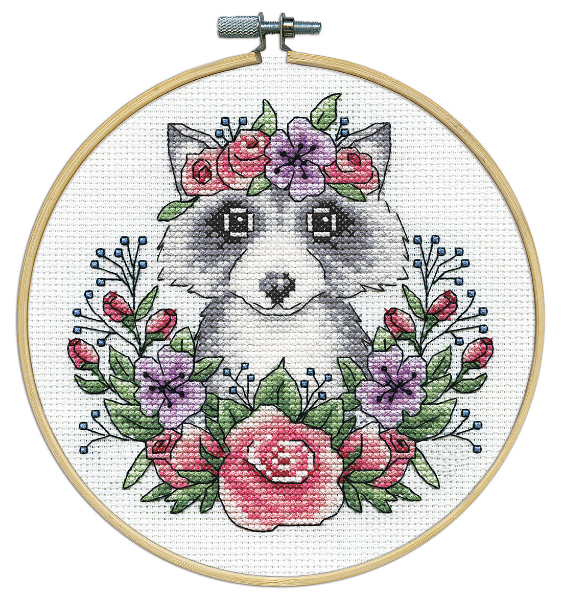 Design Works Racoon Cross Stitch Kit - 8in Round