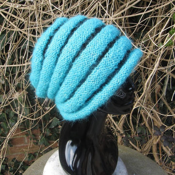 Chunky Roll Brim Stripey Beehive Slouch Hat