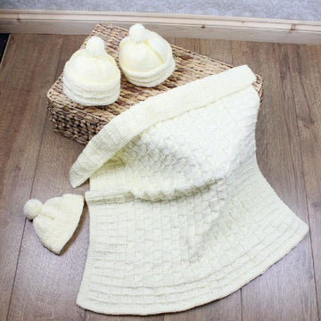 Aran Hat & Blanket Knitting Pattern #163