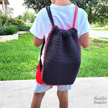 Easy Tunisian Drawstring Backpack