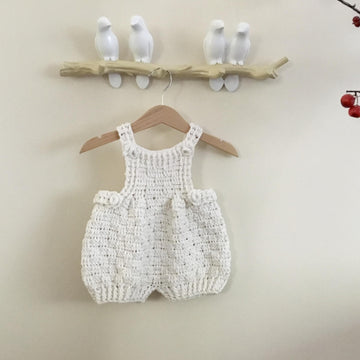 Harmony Basketweave Baby Boy & Girl Romper N 635