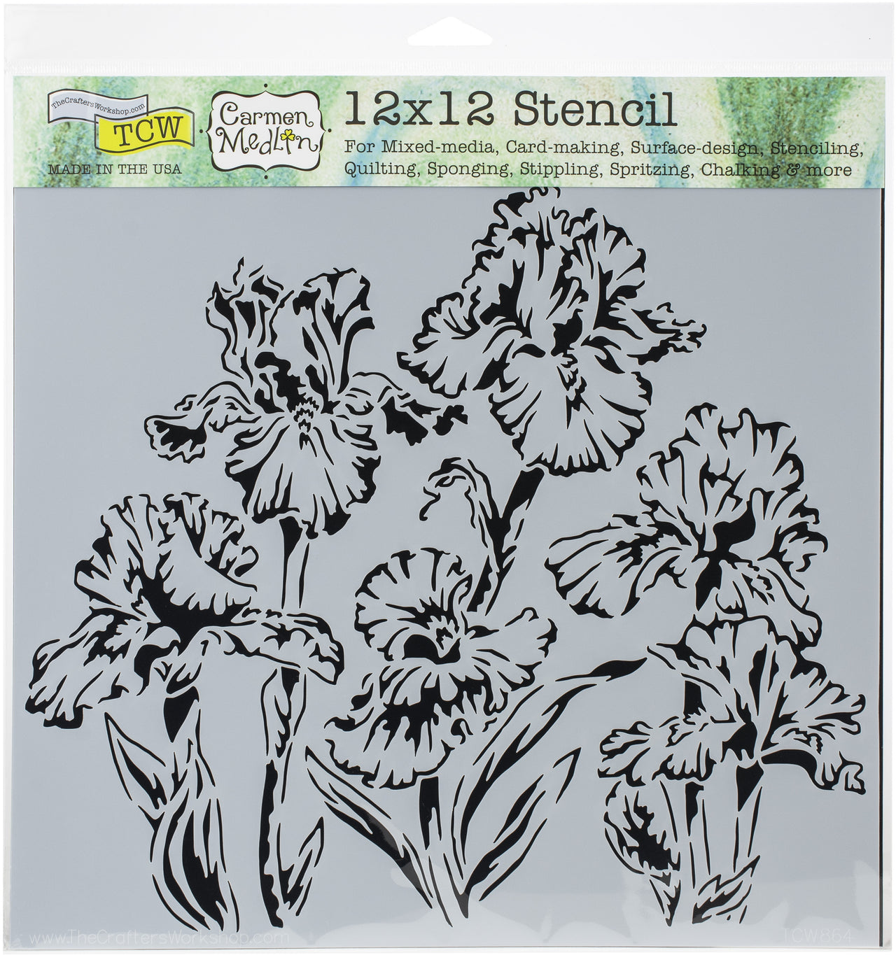 The Crafter's Workshop Crafter's Workshop Template 12"X12" - Irises