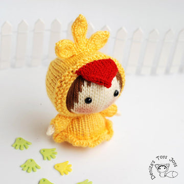 Yellow Chicken Doll. Easter Doll. Tanoshi series toy.
