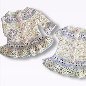 Lavender Child Dress and Cardigan