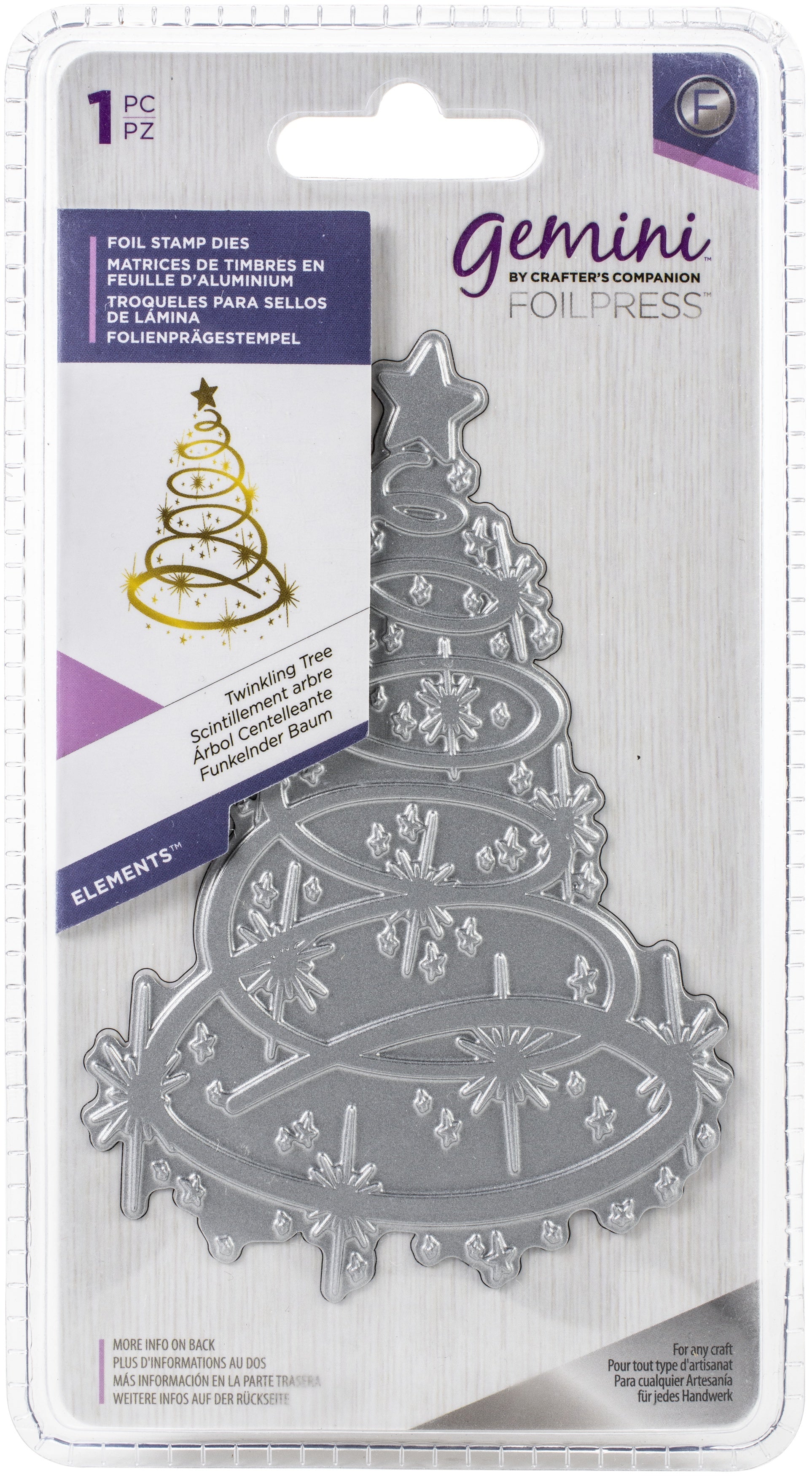 Crafter's Companion Gemini Foilpress Stamp Die Elements - Twinkling Tree