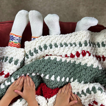 Christmas Lane Striped blanket