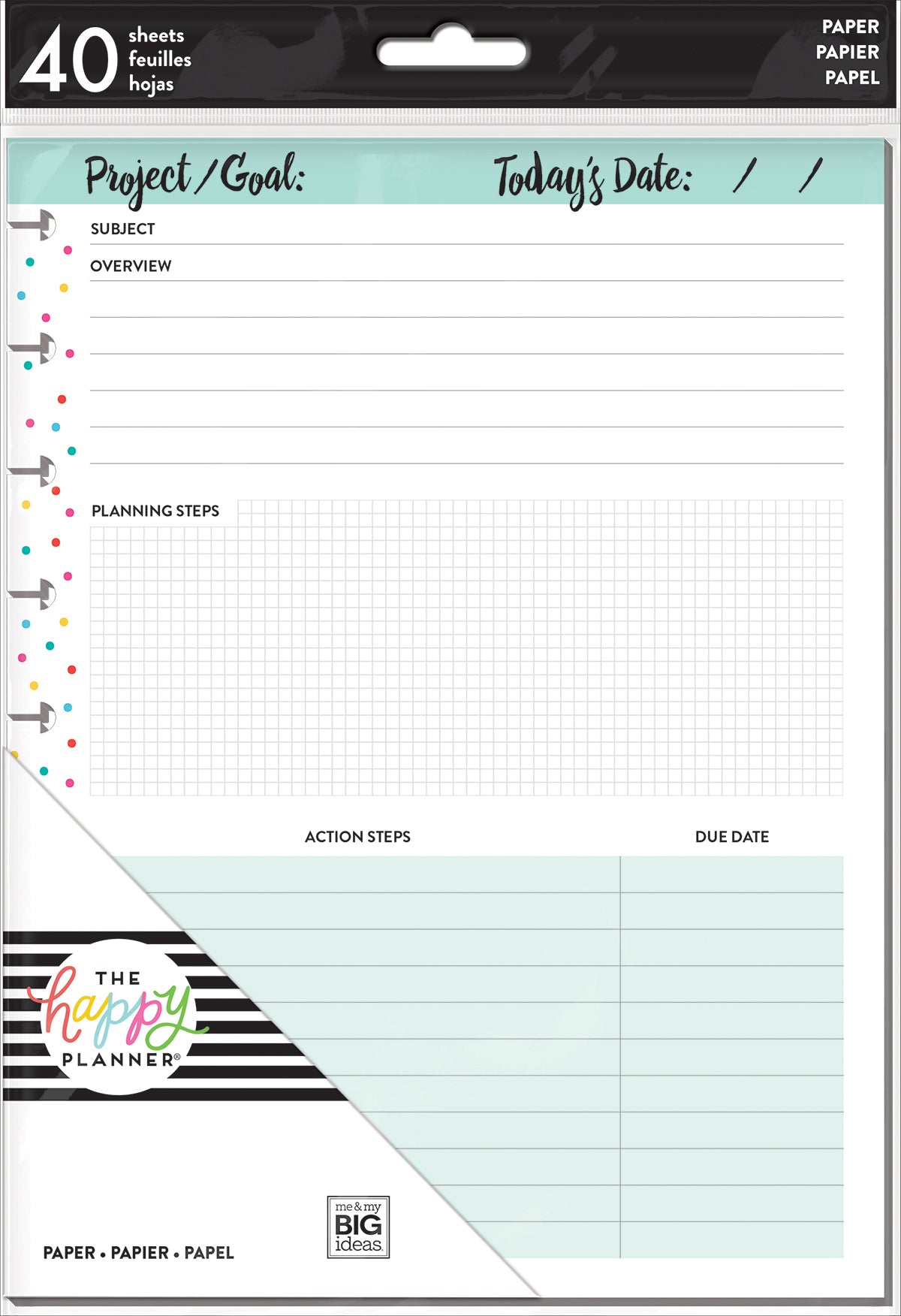 Happy Planner Medium Full Sheet Fill Paper 40/Pkg - Projects