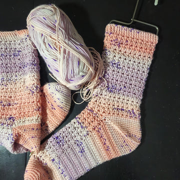 Lilac Lemonade Crochet Socks