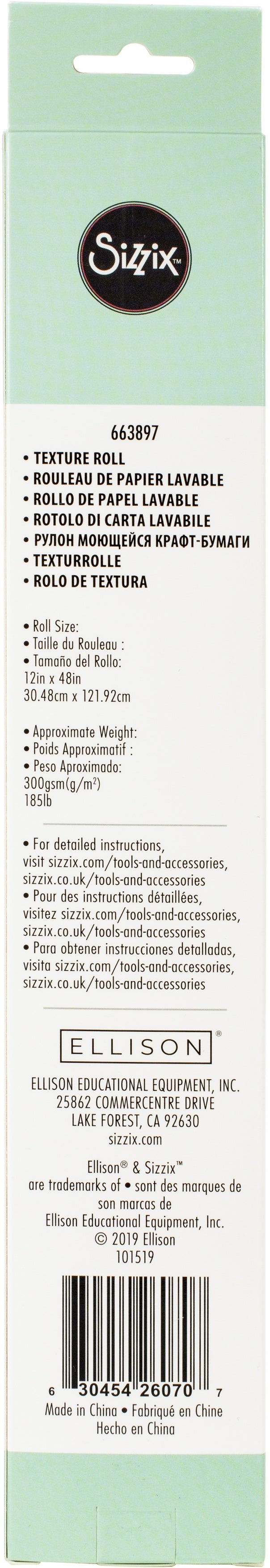 Sizzix Surfacez Texture Roll 12"X48" - White
