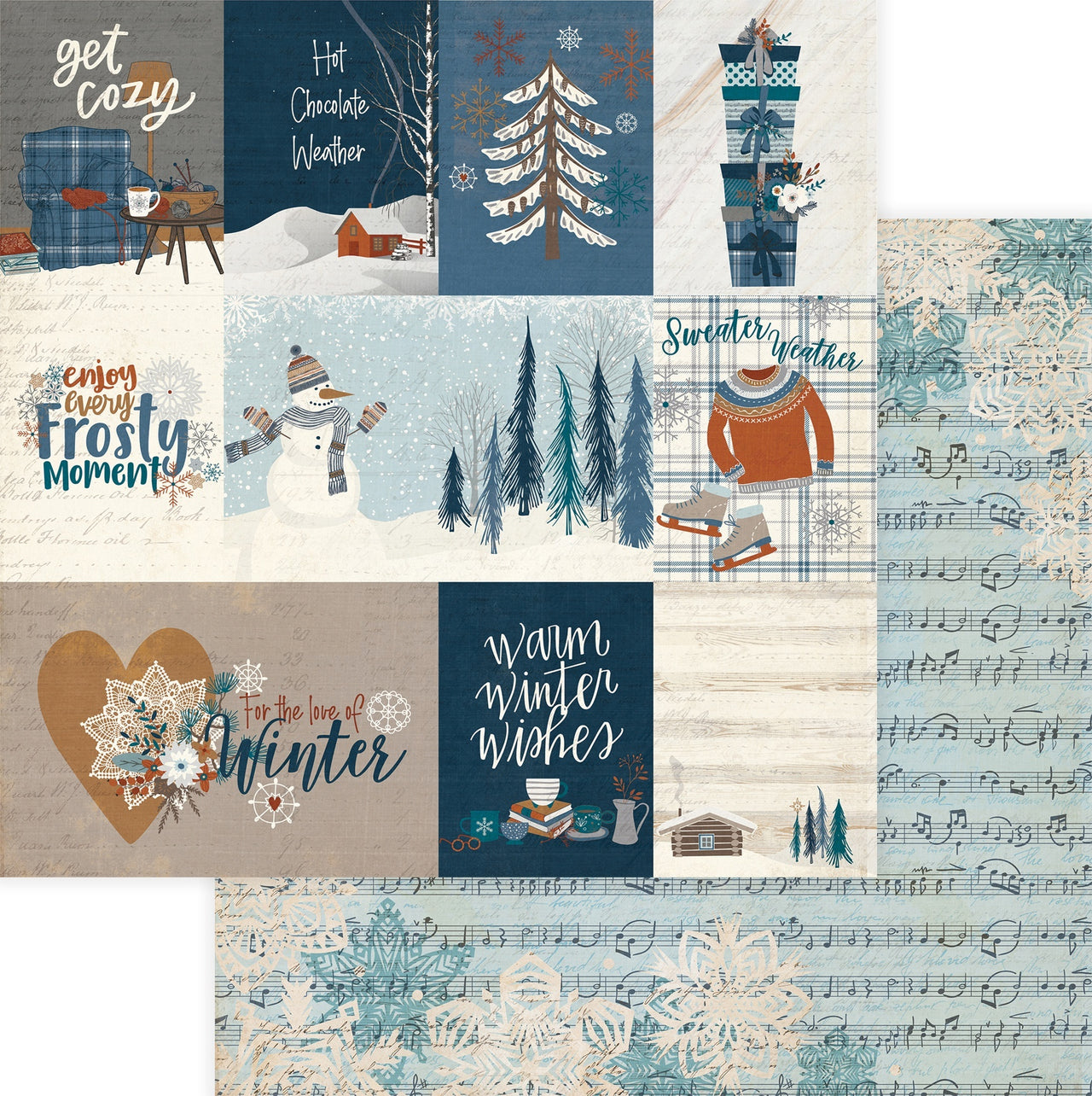 Photoplay Paper For The Love Of Winter Double-Sided Cardstock 12"X12" 25/Pkg - Get Cozy