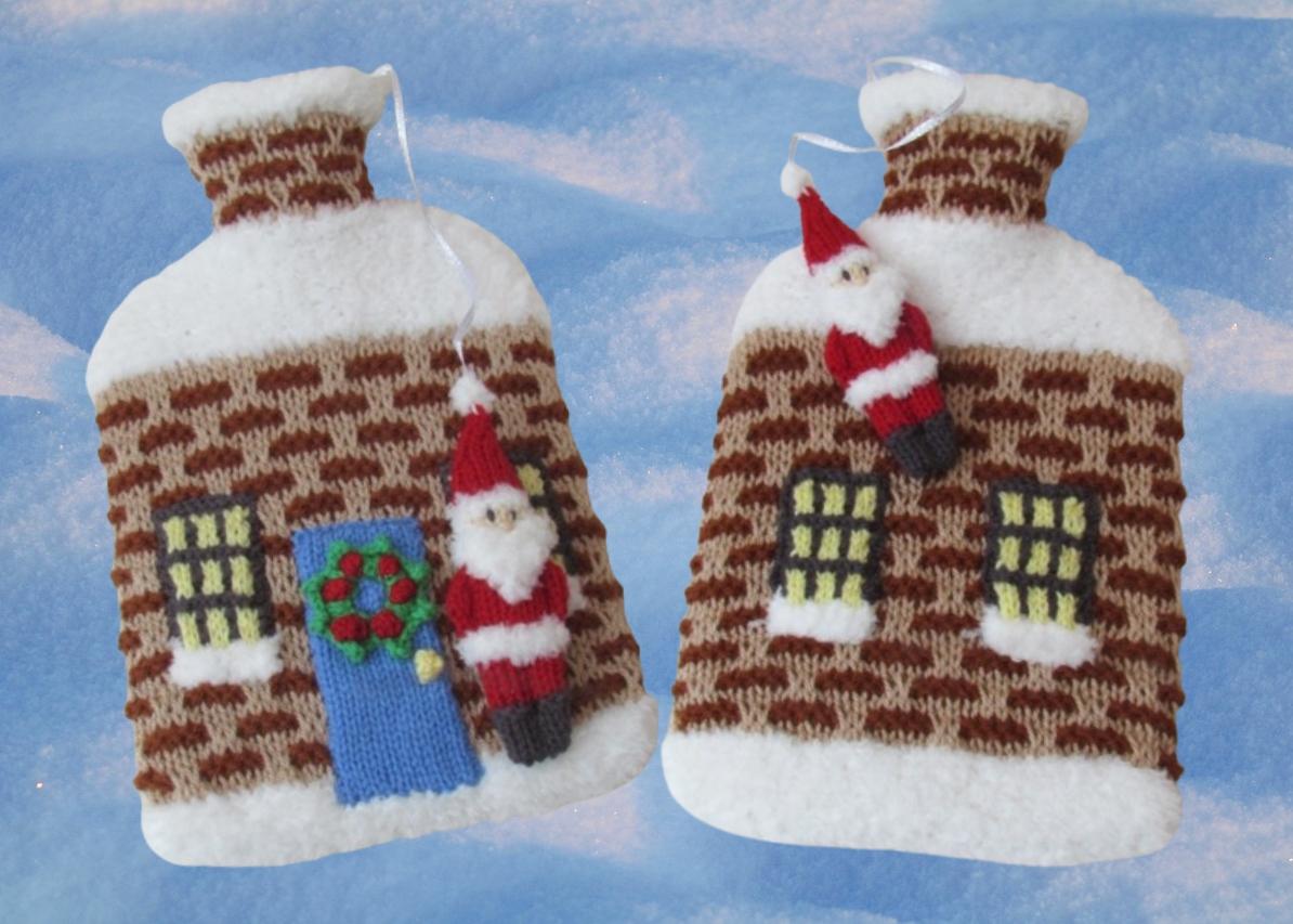 Christmas House Hot Water Bottle Cover