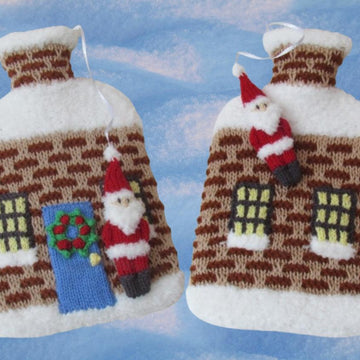 Christmas House Hot Water Bottle Cover