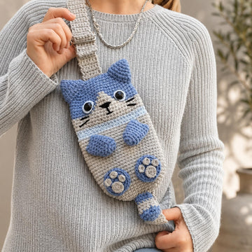 Mobile phone crossbody shoulder bag crochet pattern T5