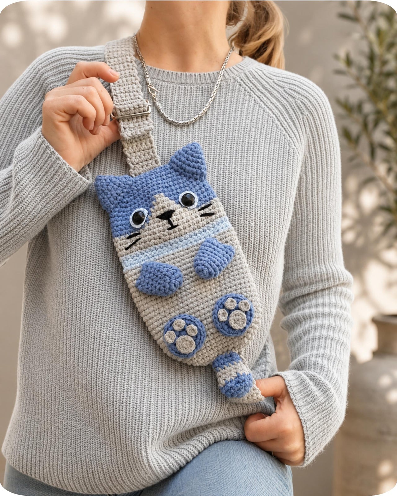 Mobile phone crossbody shoulder bag crochet pattern T5
