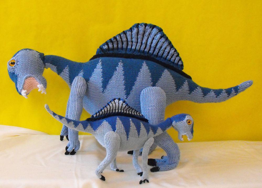 SPENCER SPINOSAURUS AND BABY TOY DINOSAUR KNITTING PATTERN - MADMONKEYKNITS