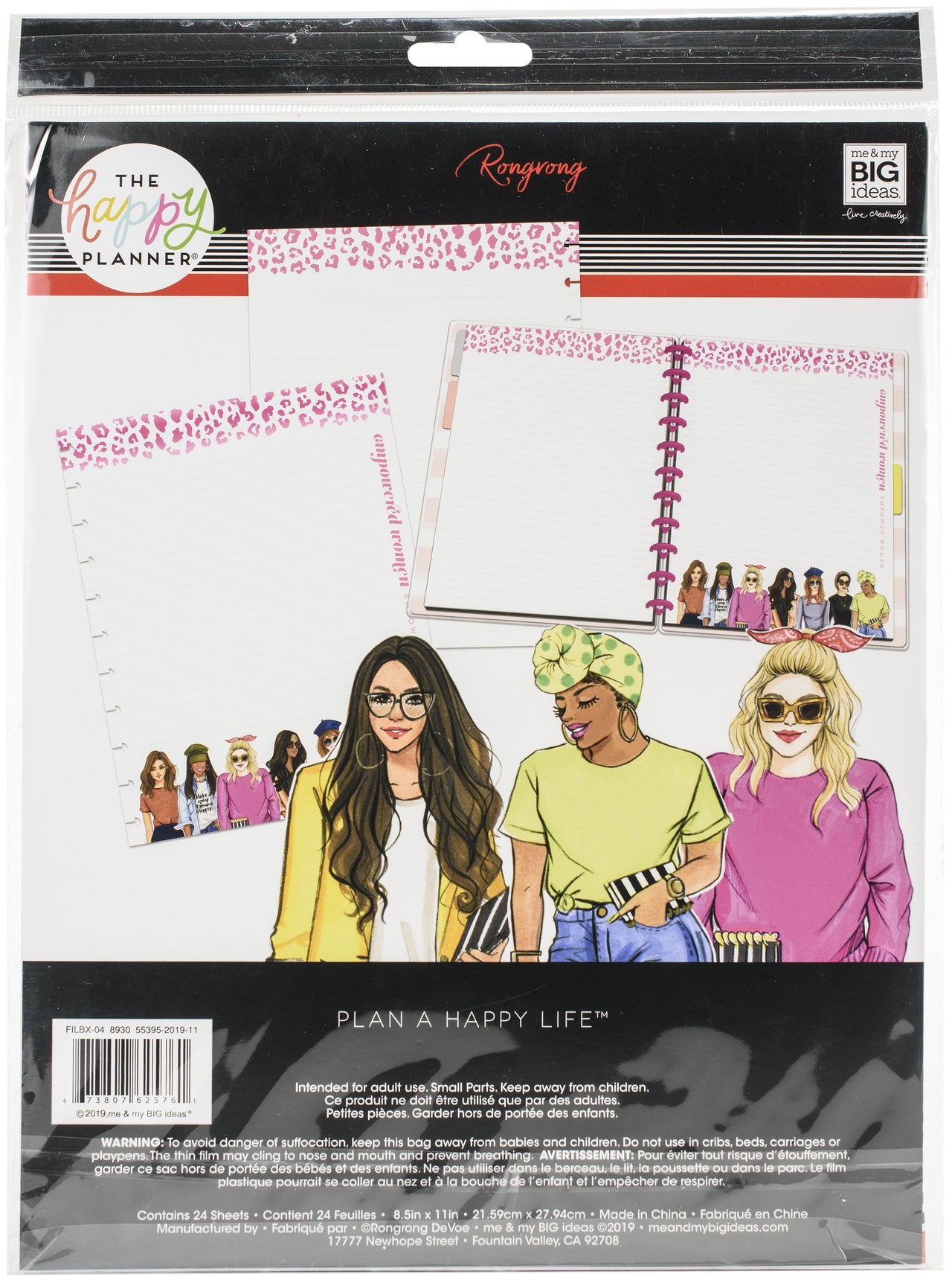 Happy Planner Big Fill Paper 24/Pkg - Empowered Women W/Foil X Rongrong