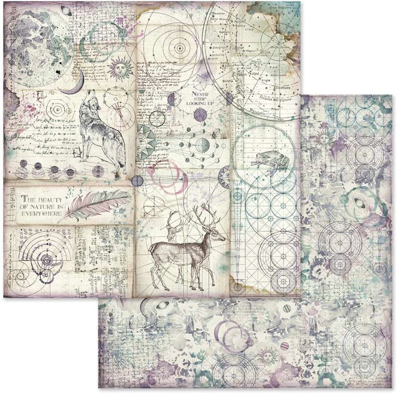 Stamperia Intl Stamperia Double-Sided Paper Pad 8"X8" 10/Pkg - Cosmos, 10 Designs/1 Each