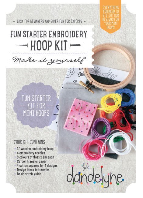 Dandelyne Fun Starter Mini Embroidery Kit - 7.5 x 7.5cm