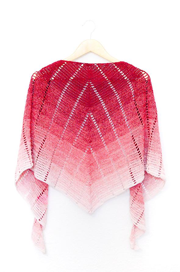 Raspberry Croissant Shawl