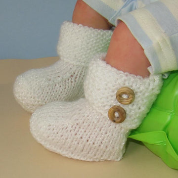 Easy Baby Garter Cuff 2 Button Booties
