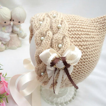 Knitting PATTERN Baby Bonnet Knitted Baby Cap