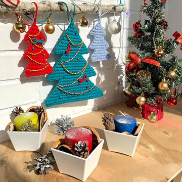 Crochet Christmas Tree Pattern, Garland, Ornament