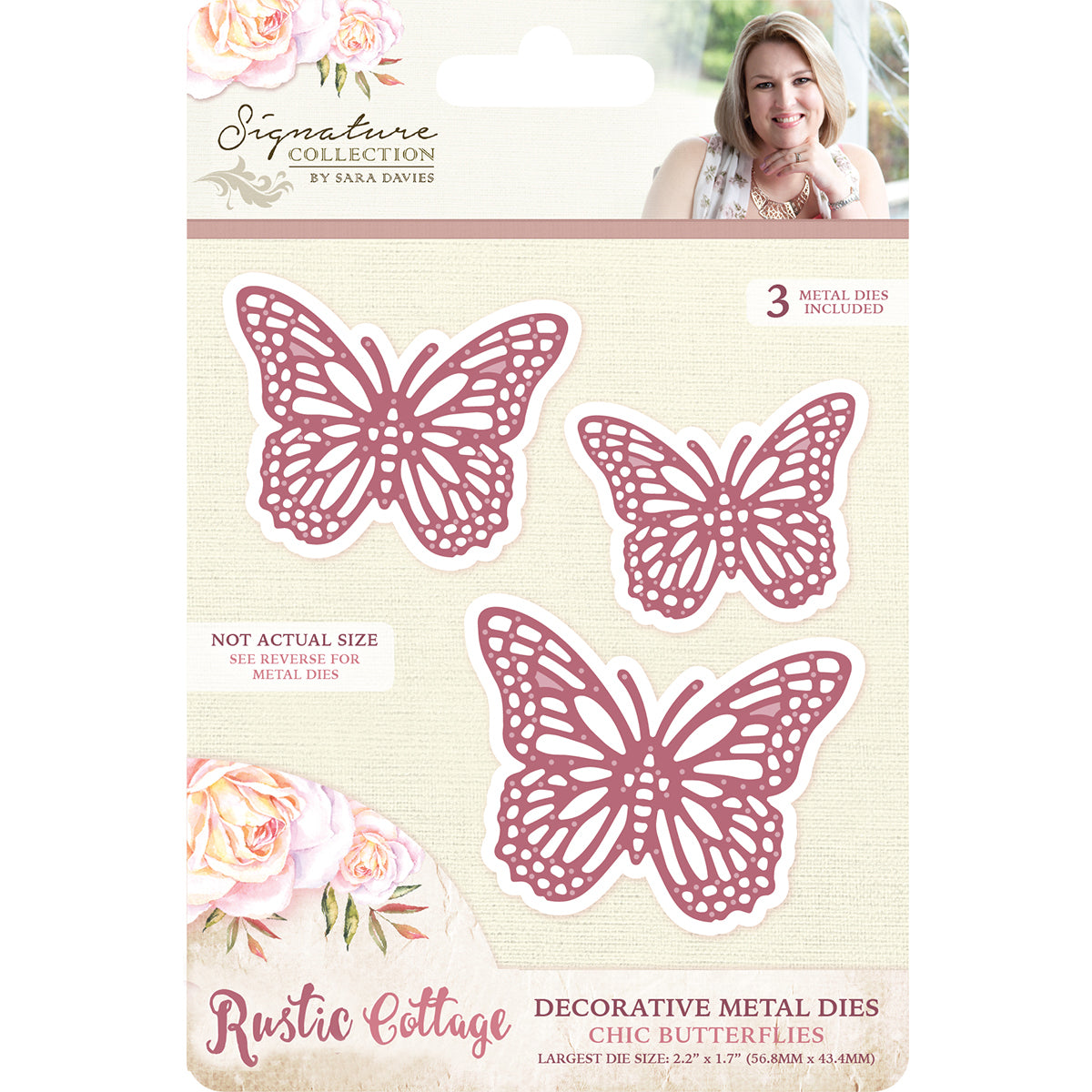 Crafter's Companion Sara Davies Signature Rustic Cottage Metal Dies - Chic Butterflies