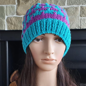 May - Chunky, striped, slip stitch beanie