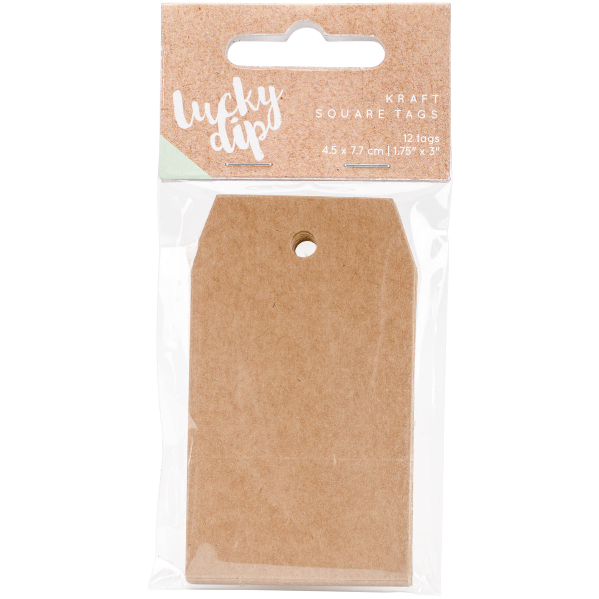 Kaisercraft Lucky Dip Kraft Tags 12/Pkg - Square 1.75"X3"