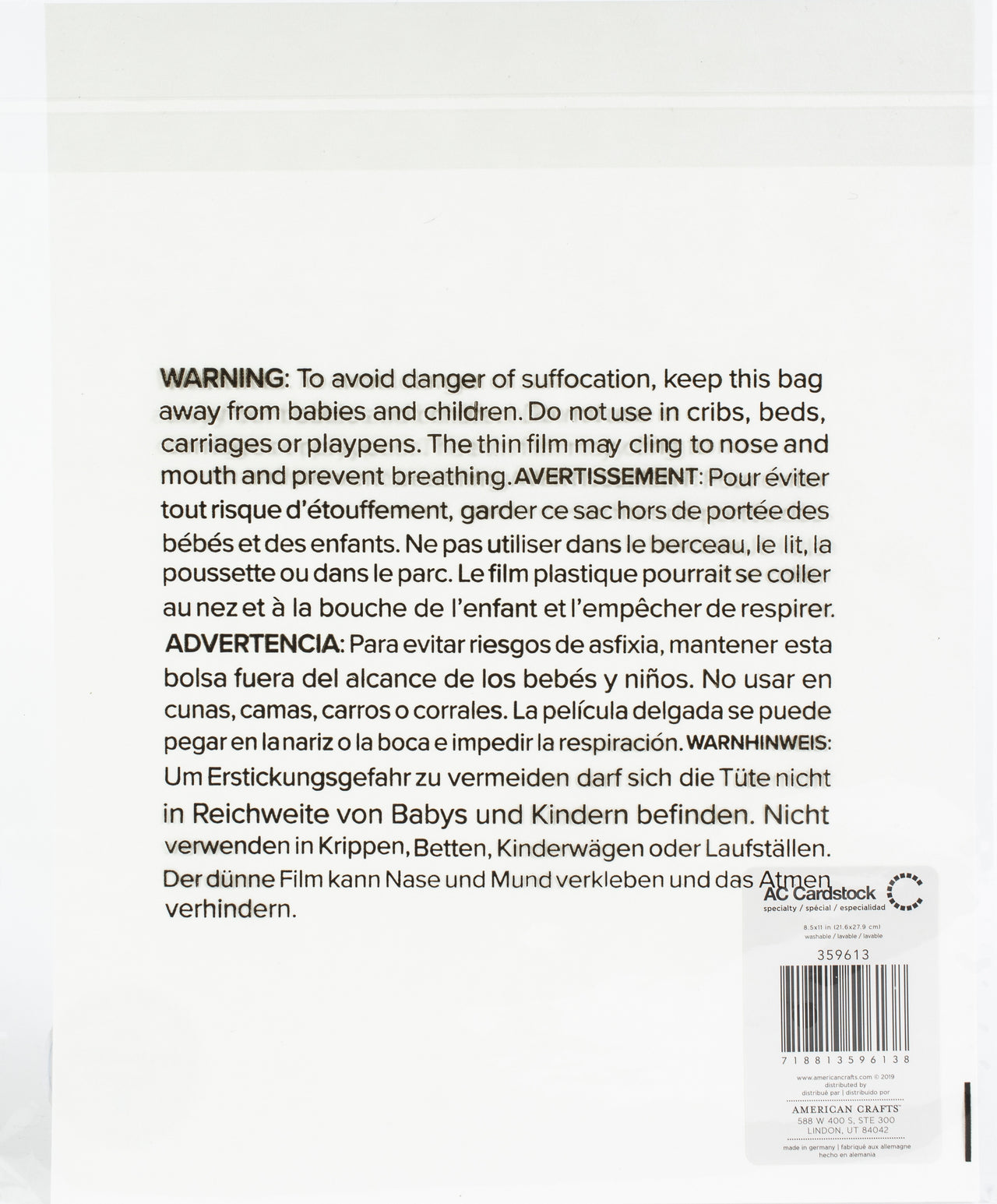 American Crafts Washable Matte Paper 8.5"X11" - White