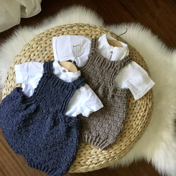 Harmony Basketweave Baby Boy & Girl Romper N 635