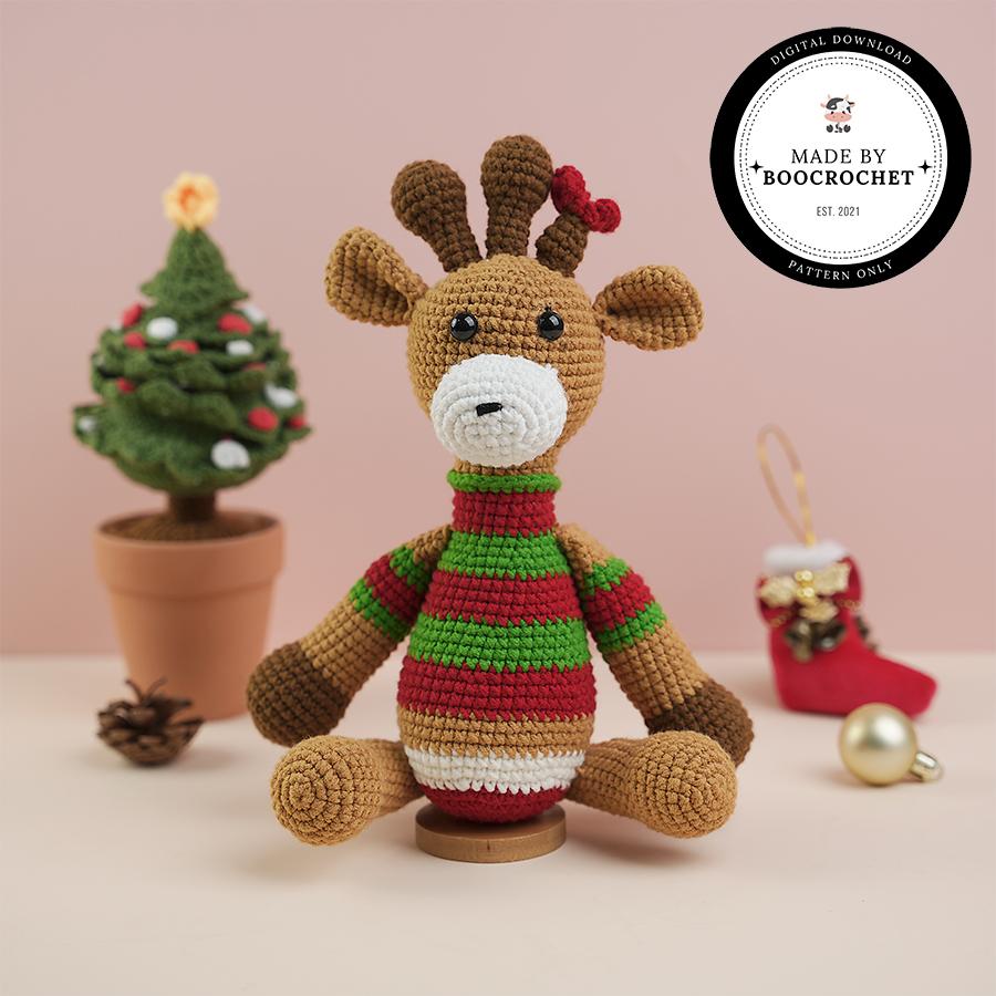 Giraffe Wearing Christmas Shirt Plush Toy