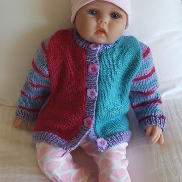 Joanna - babies 8ply cardigan