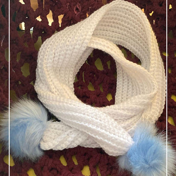 Easy Ribbed Pom Pom Scarf
