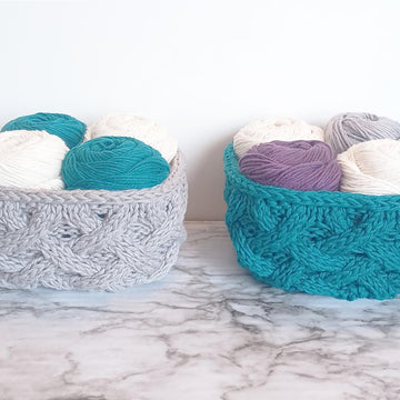 Cabled Basket Weave Bowl