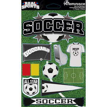 Reminisce Real Sports Cardstock Stickers 6"X4.5" - Soccer