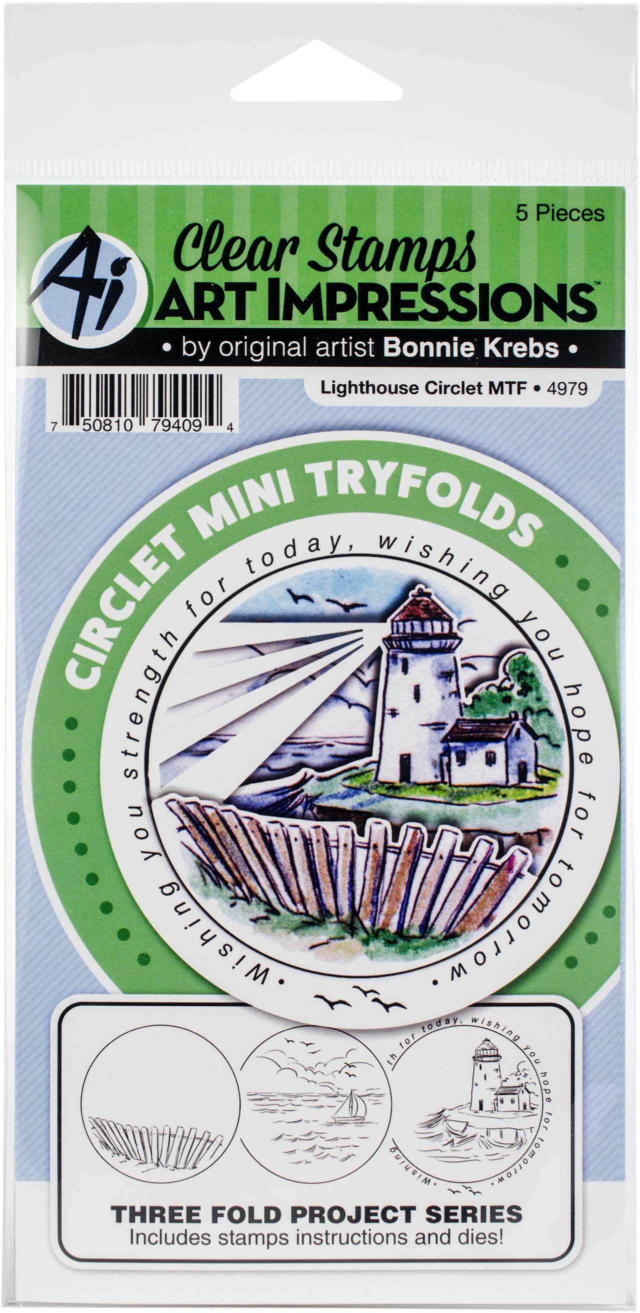 Art Impressions Circlet Mini TryFolds Stamp & Die Set - Lighthouse